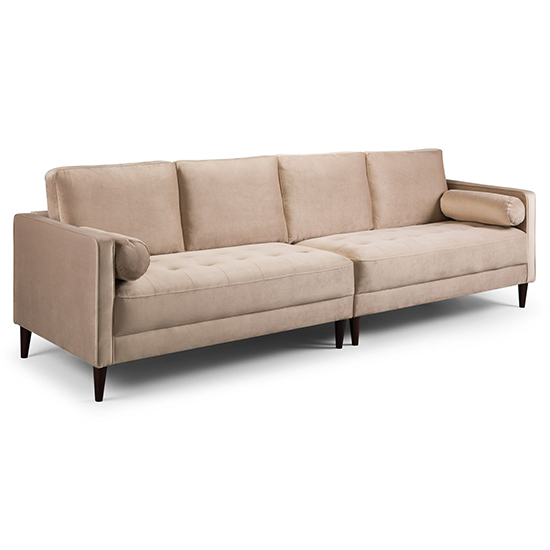 Product photograph of Hiltraud Fabric 4 Seater Sofa In Beige from Furniture in Fashion