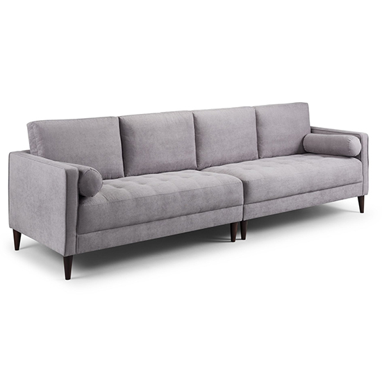 Product photograph of Hiltraud Fabric 4 Seater Sofa In Grey from Furniture in Fashion