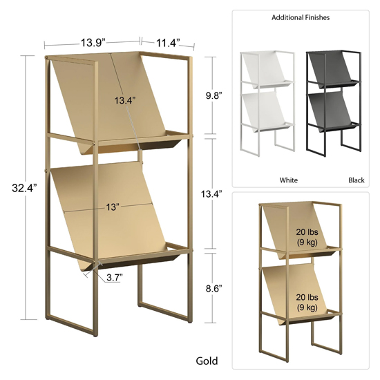 Hilux Metal Shelving Unit In Gold