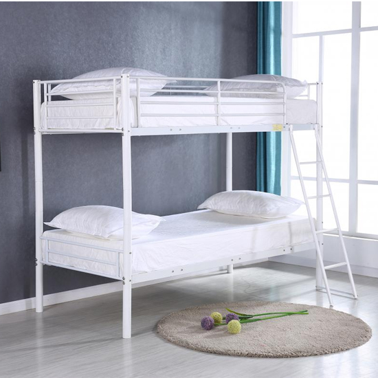 Homely Metal Bunk Bed In White