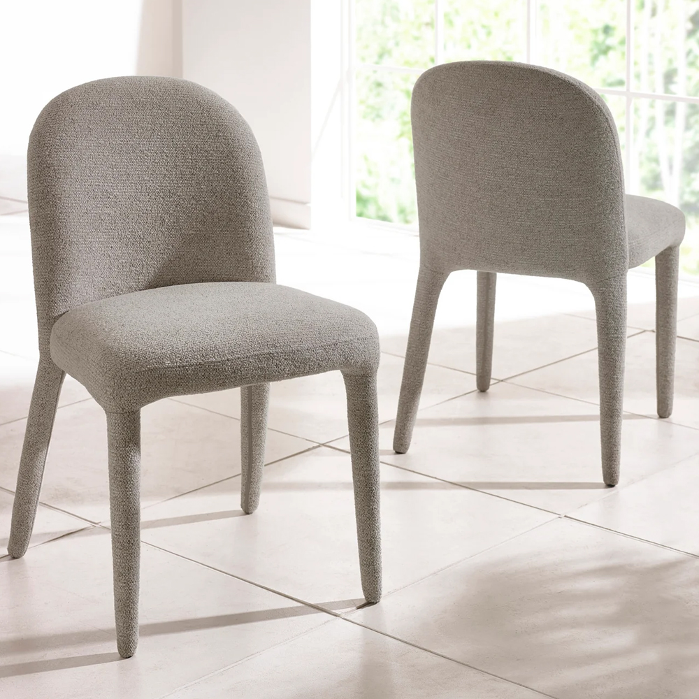 Hinckley Grey Fabric Dining Chairs - Pair