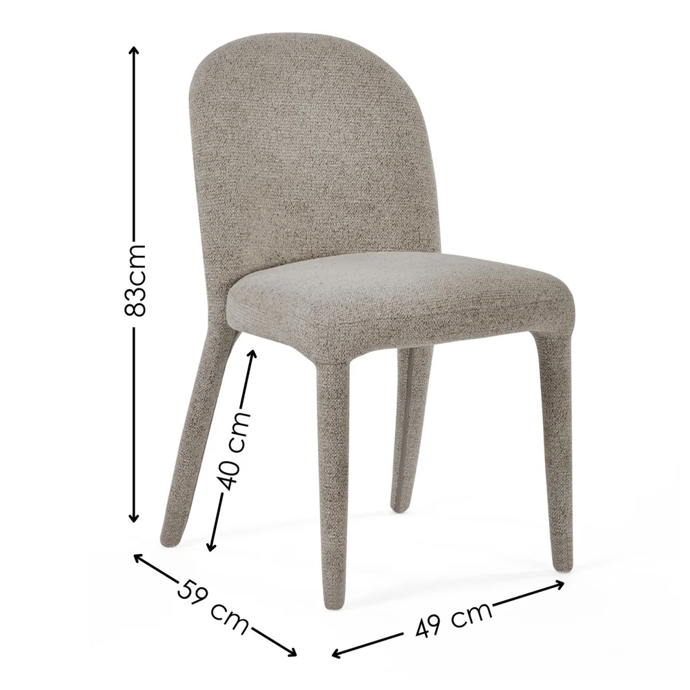 Hinckley Grey Fabric Dining Chairs - Pair