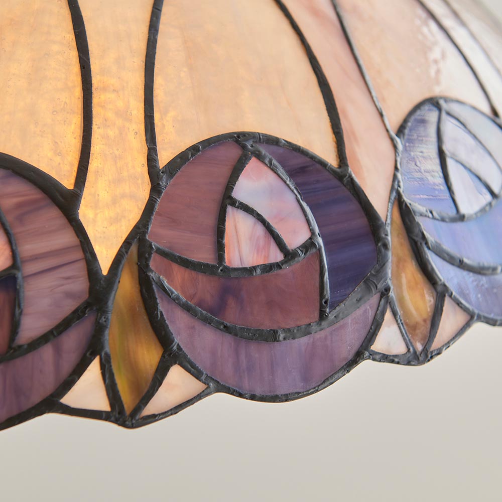 Hinton Tiffany Glass Pendant Ceiling Light In Multicolour