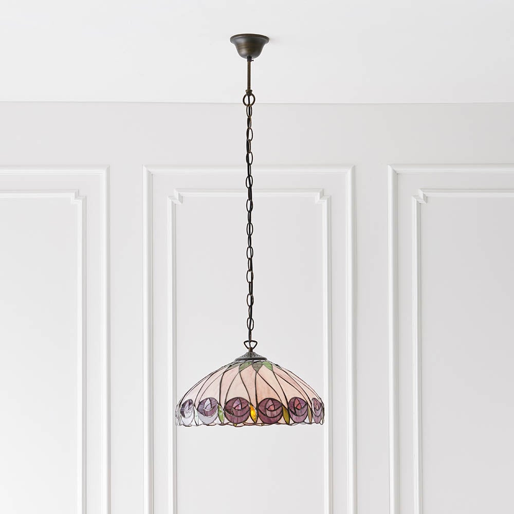 Read more about Hinton tiffany glass pendant ceiling light in multicolour