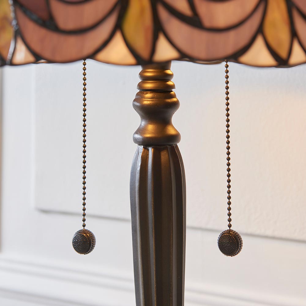 Hinton Tiffany Glass Table Lamp In Multicolour