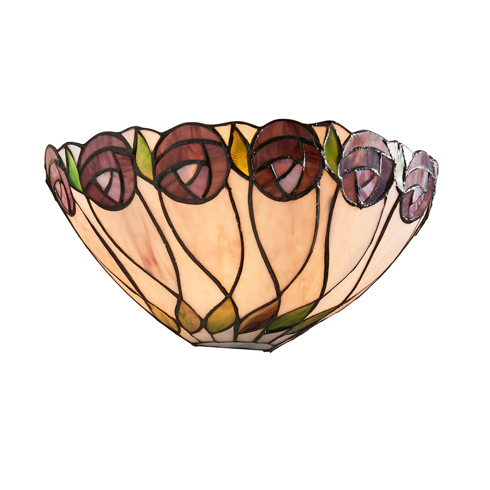 Hinton Tiffany Glass Wall Light In Multicolour