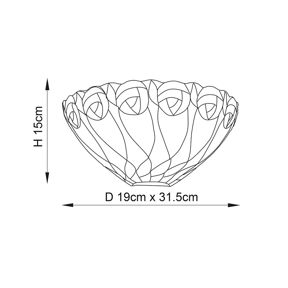 Hinton Tiffany Glass Wall Light In Multicolour