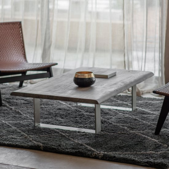 Read more about Hinton wooden coffee table with metal legs in natural