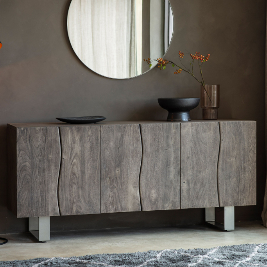 Product photograph of Hinton Wooden Sideboard With 3 Doors In Natural from Furniture in Fashion