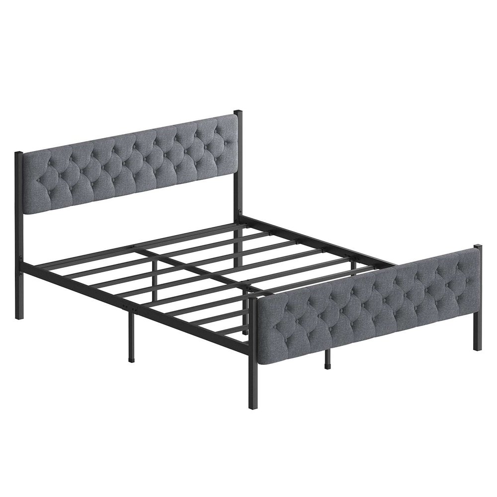 Hirosa Metal Small Double Bed in Grey