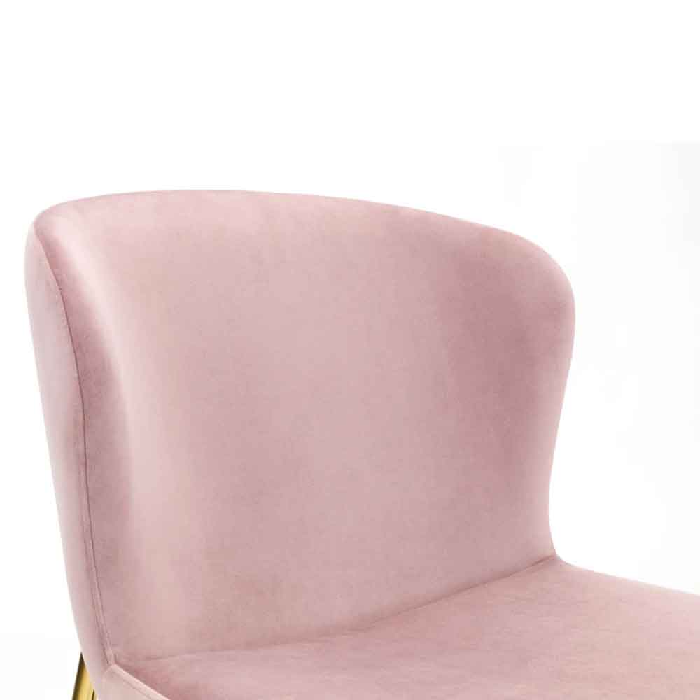 Hirosan Dusky Pink Velvet Dining Chairs with Gold Legs in Pair