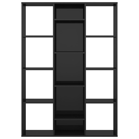 Hiti High Gloss 100cm x 140cm Bookcase With 13 Shelves In Black_5