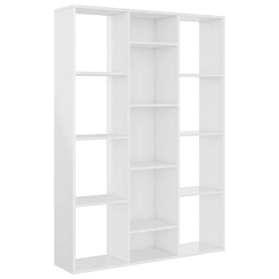 Hiti High Gloss 100cm x 140cm Bookcase With 13 Shelves In White_4