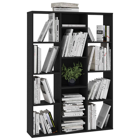 Hiti Wooden 100cm x 140cm Bookcase With 13 Shelves In Black_3
