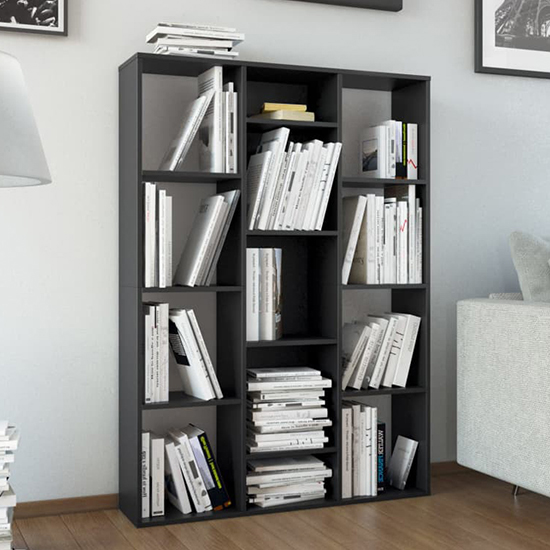 Read more about Hiti wooden 100cm x 140cm bookcase with 13 shelves in black