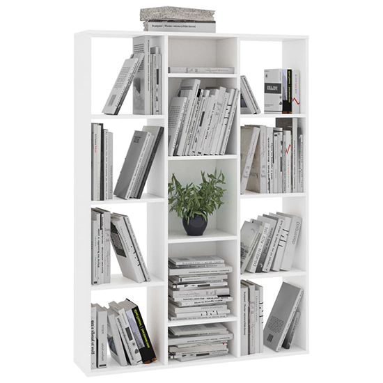 Hiti Wooden 100cm x 140cm Bookcase With 13 Shelves In White