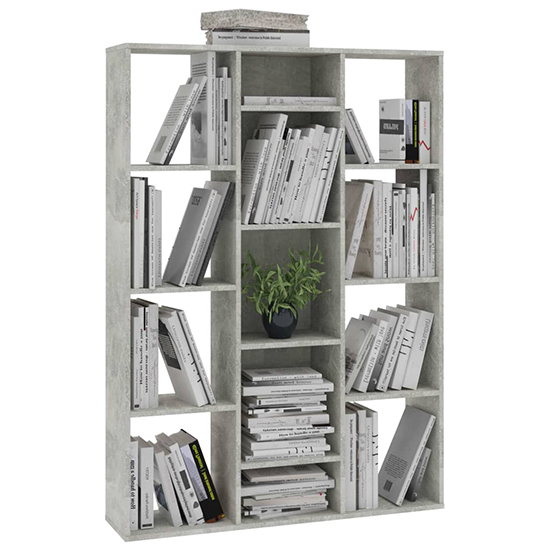 Hiti Wooden 100cm x 140cm Bookcase In Concrete Grey_3