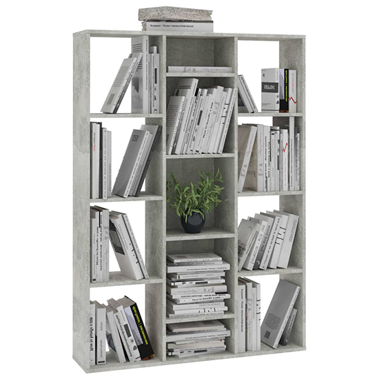 Hiti Wooden 100cm x 140cm Bookcase In Concrete Grey