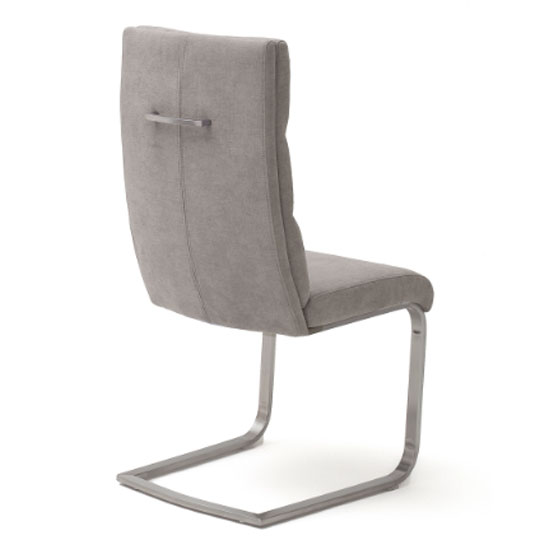 Hiulia Fabric Cantilever Dining Chair In Ice Grey_2