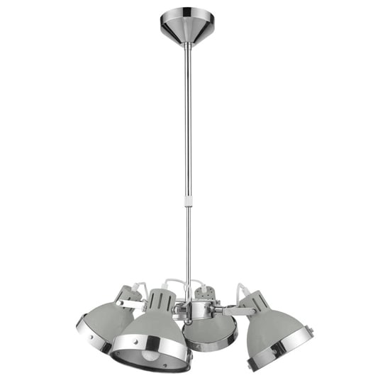 Photo of Hixo round 4 metal shades pendant light in grey and chrome