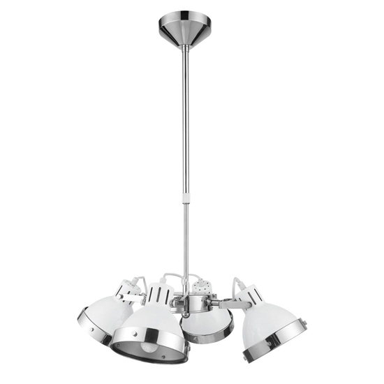 Hixo Round 4 Metal Shades Pendant Light In White And Chrome
