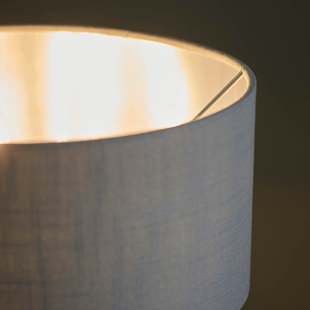 Hixson Charcoal Fabric Table Lamp With Bright Nickel Base