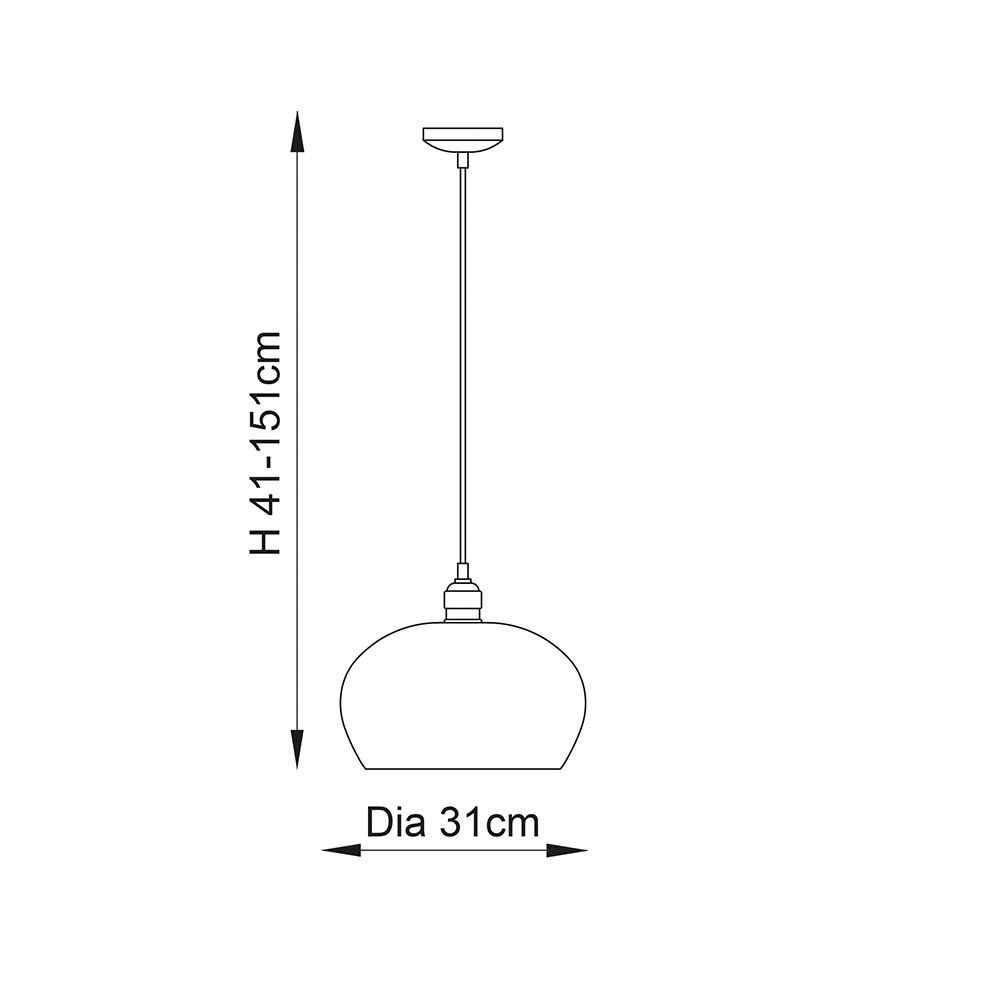 Hixson Medium Hammered Glass Pendant Ceiling Light In Nickel