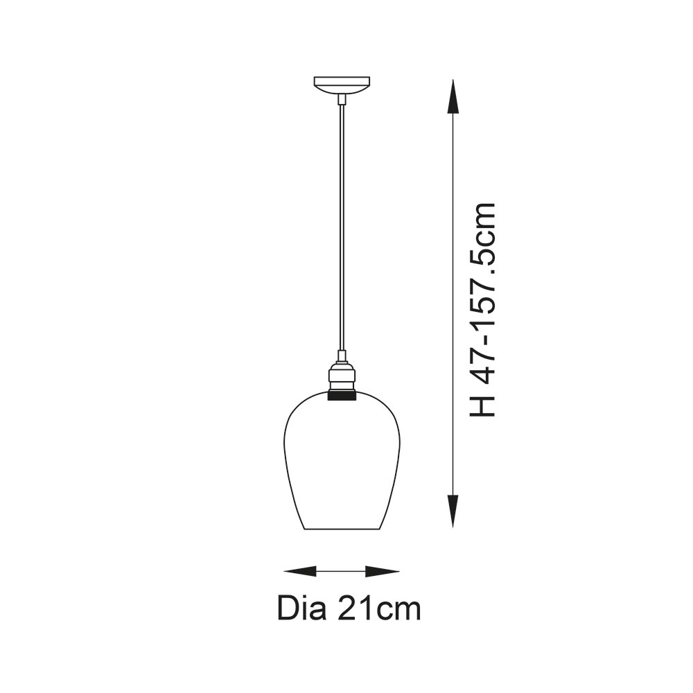 Hixson Small Clear Glass Ceiling Pendant Light In Bright Nickel