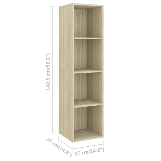 Hiyan Wall Hung Wooden Entertainment Unit In Sonoma Oak