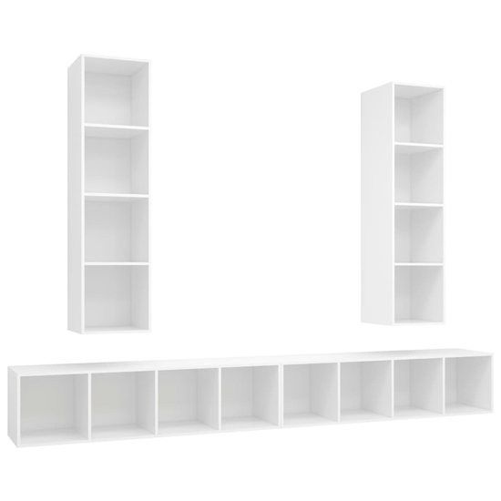 Hiyan Wall Hung Wooden Entertainment Unit In White