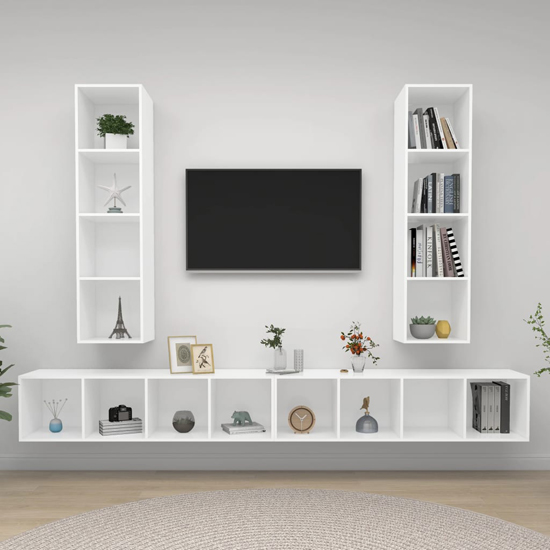 Hiyan Wall Hung Wooden Entertainment Unit In White Furniture in Fashion