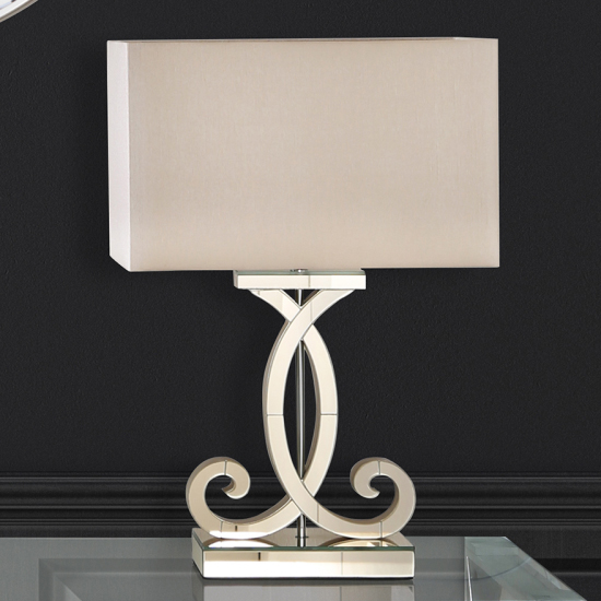 Photo of Hobart champagne shade table lamp with gold mirrored base