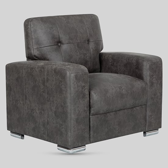 Read more about Hobart fabric 1 seater sofa in dark grey