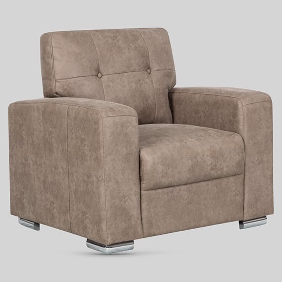 Hobart Fabric 1 Seater Sofa In Taupe