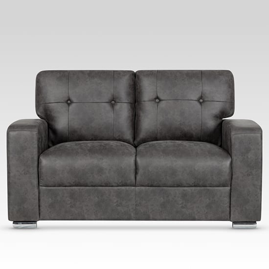 Hobart Fabric 2 Seater Sofa In Dark Grey