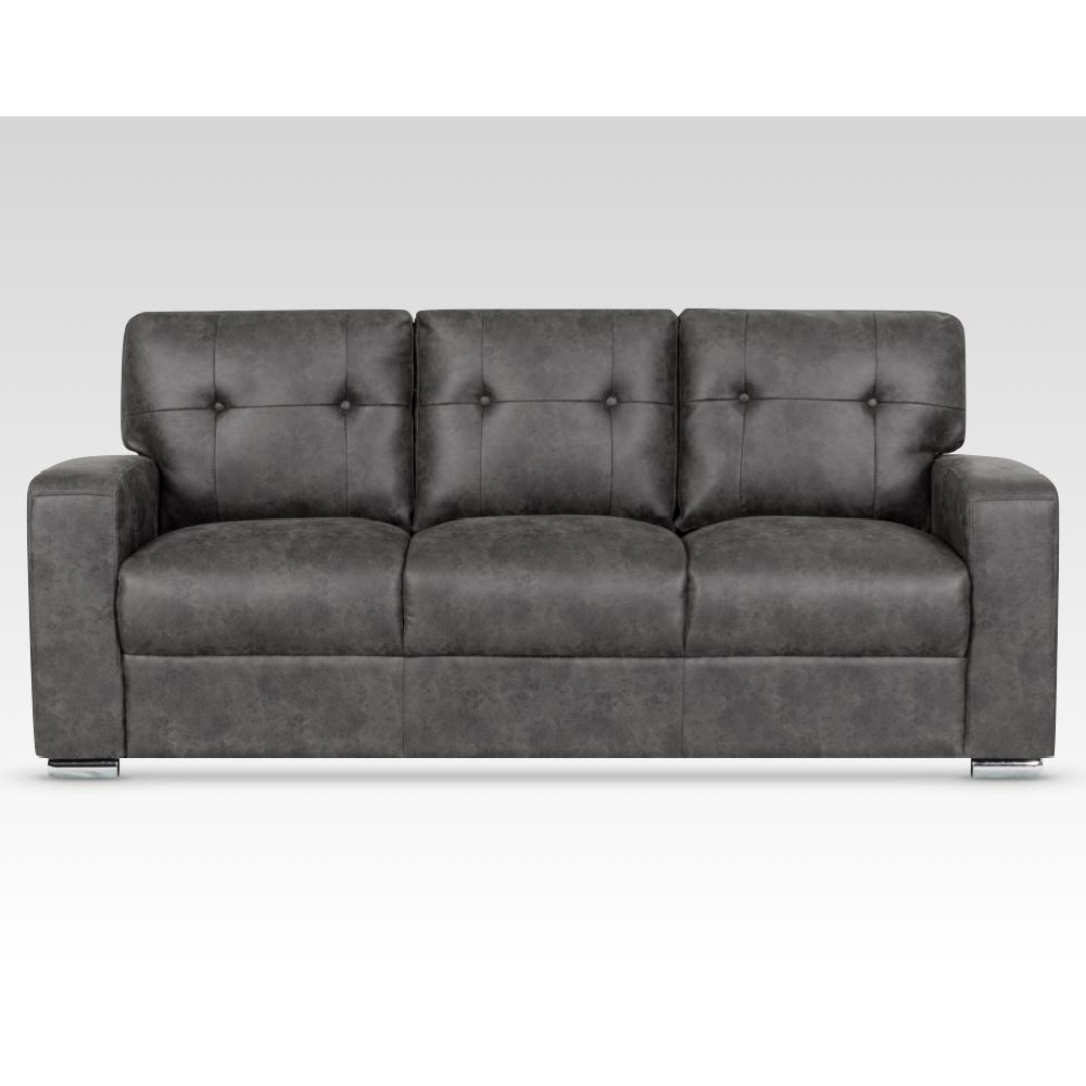 Hobart Fabric 3+1+1 Seater Sofa Set In Dark Grey