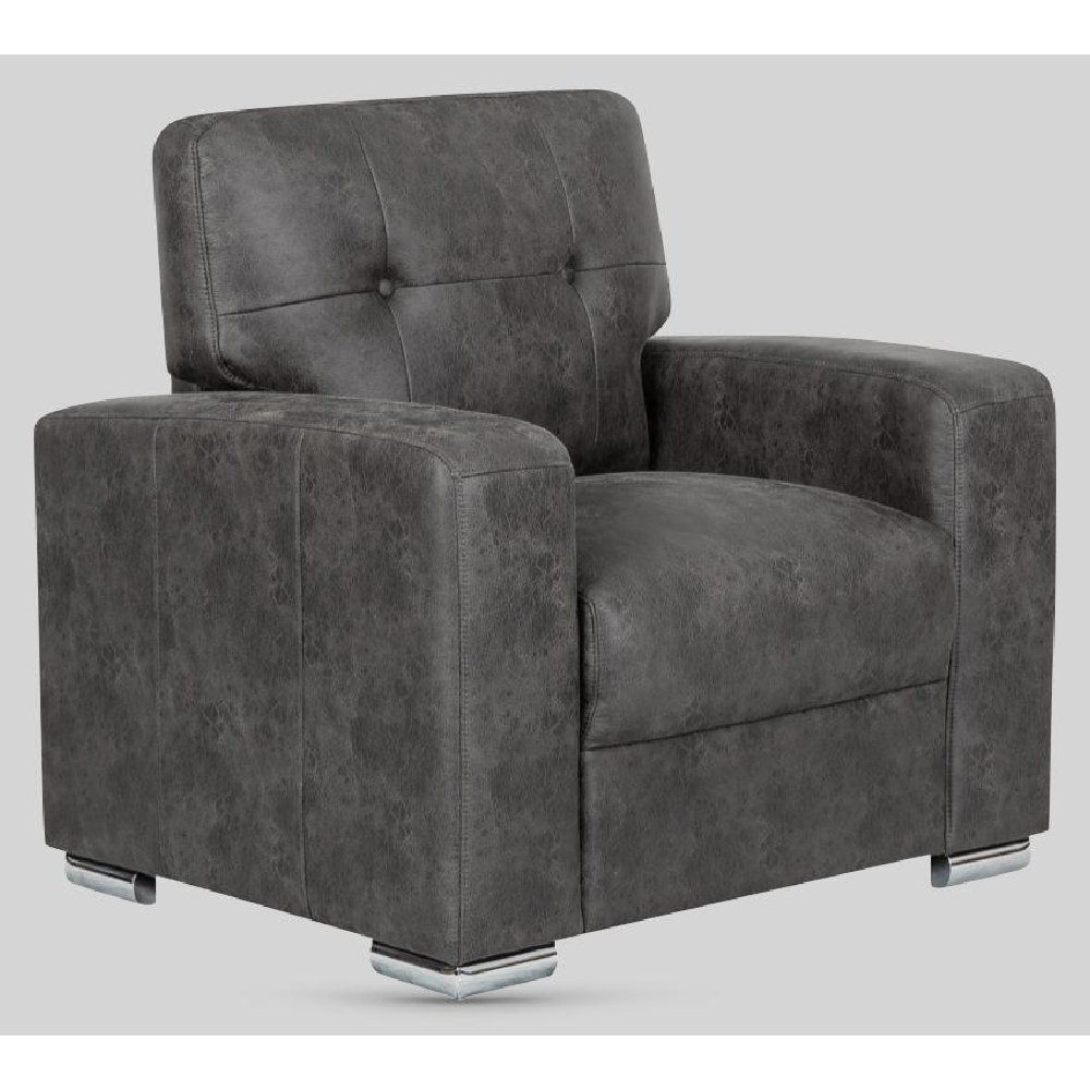Hobart Fabric 3+1+1 Seater Sofa Set In Dark Grey