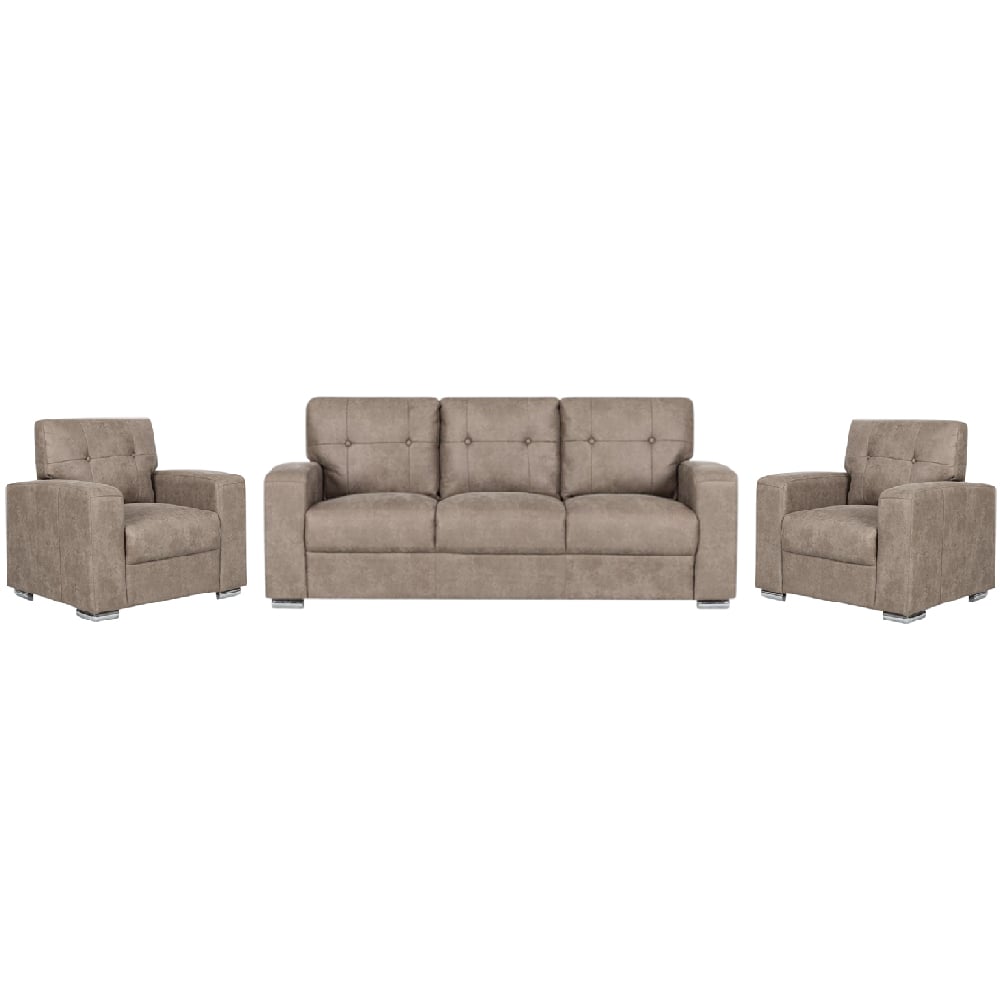 Hobart Fabric 3+1+1 Seater Sofa Set In Taupe