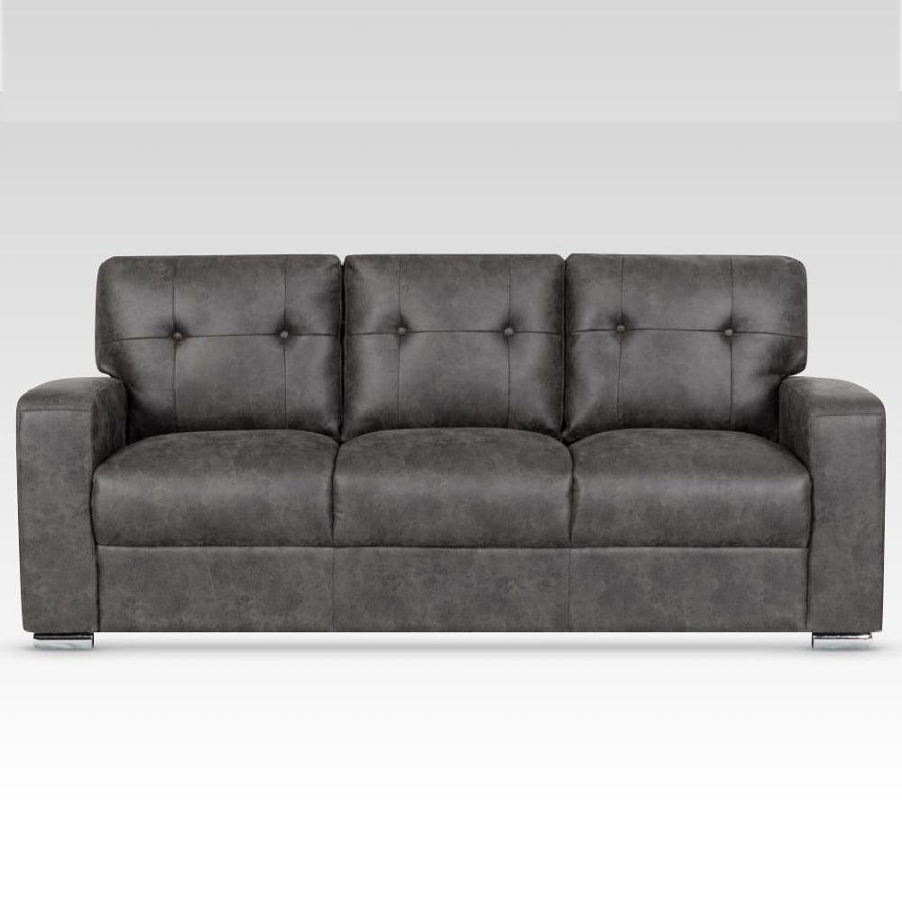 Hobart Fabric 3 Seater Sofa In Dark Grey