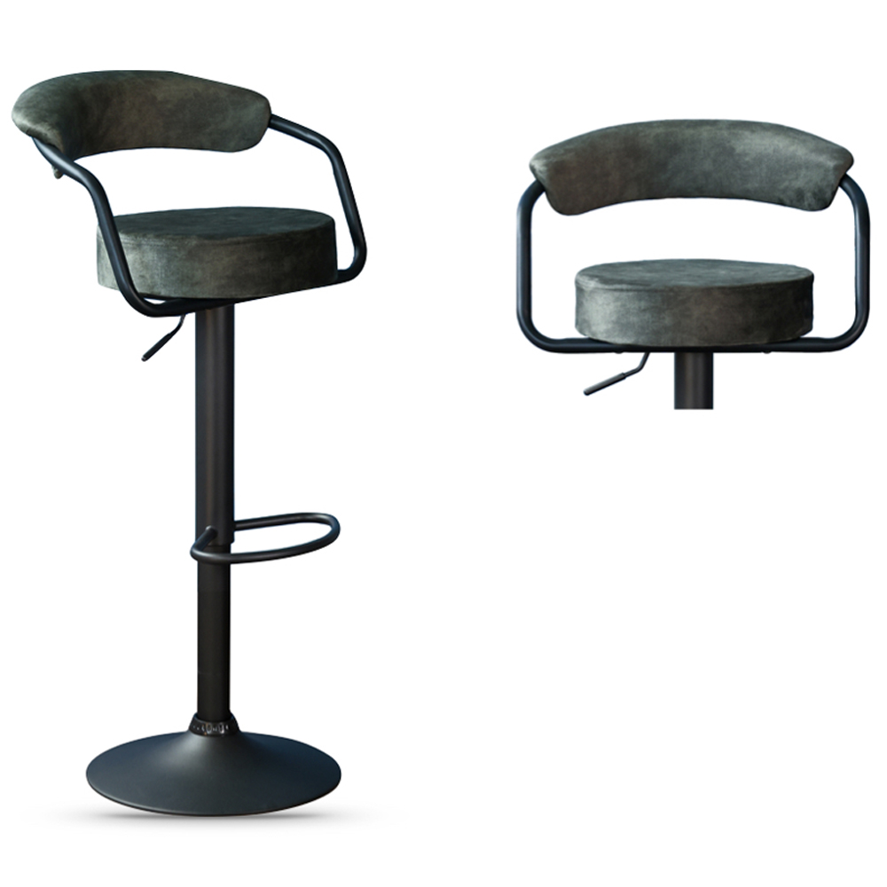 Hobart Olive Fabric Bar Stools - Pair