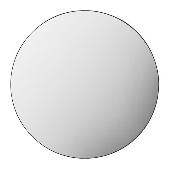Hobart Round Portrait Bevelled Mirror In Black