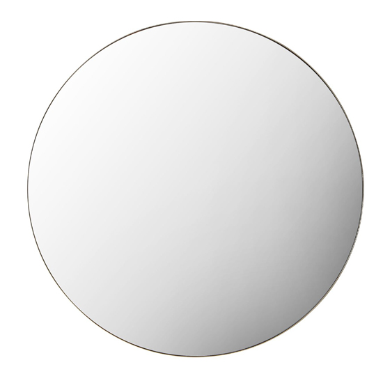 Hobart Round Portrait Bevelled Mirror In Champagne