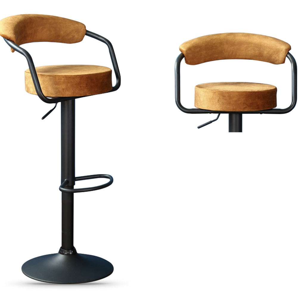 Hobart Rust Fabric Bar Stools - Pair