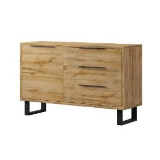 Hobart Wooden Sideboard With 1 Door 3 Drawers In Wotan Oak