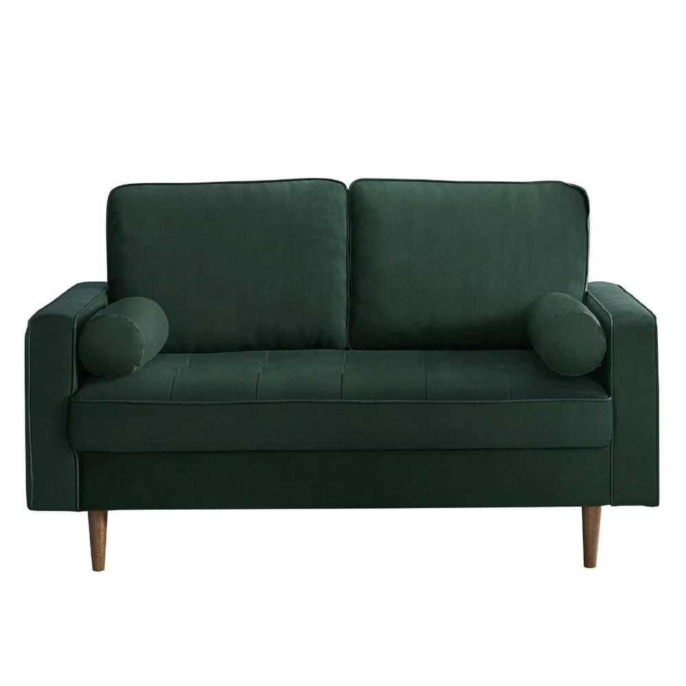 Hobbs Velvet 2 Seater Sofa with Bolsters in Green
