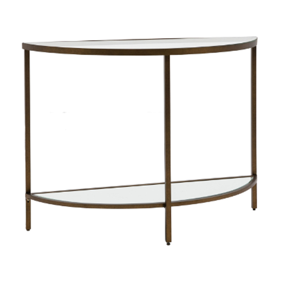 Hobson Clear Glass Console Table With Bronze Frame