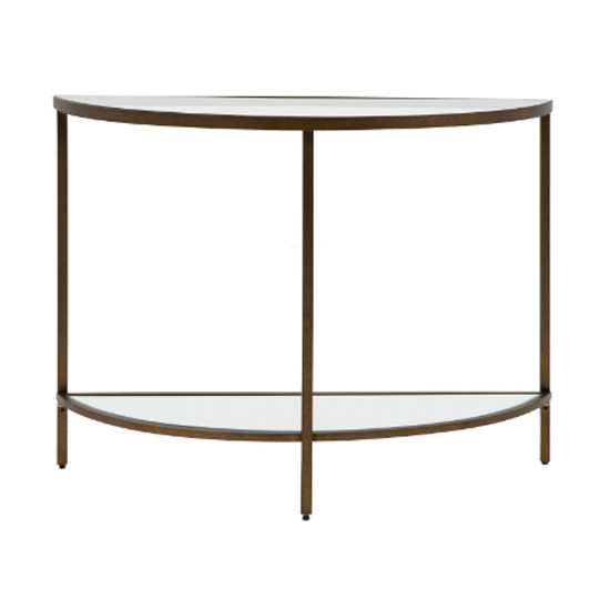 Hobson Clear Glass Console Table With Bronze Frame