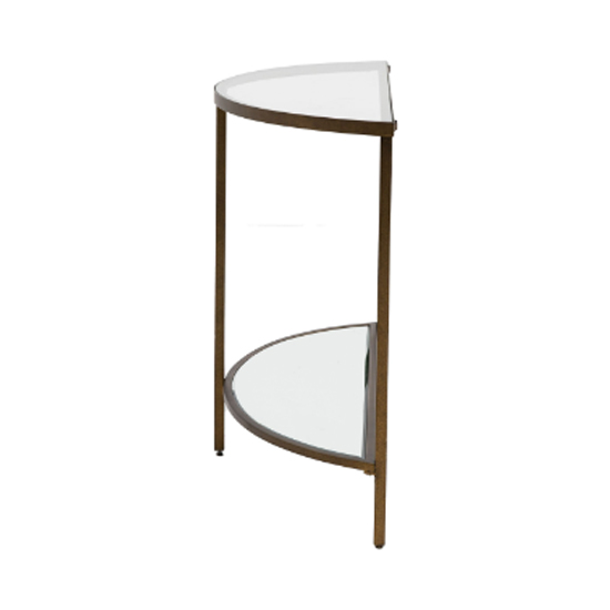 Hobson Clear Glass Console Table With Bronze Frame