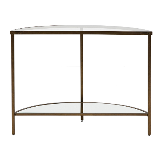 Hobson Clear Glass Console Table With Bronze Frame