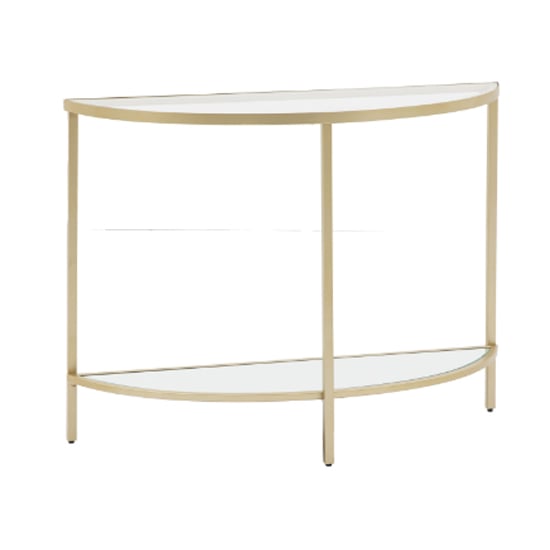 Hobson Clear Glass Console Table With Champagne Frame